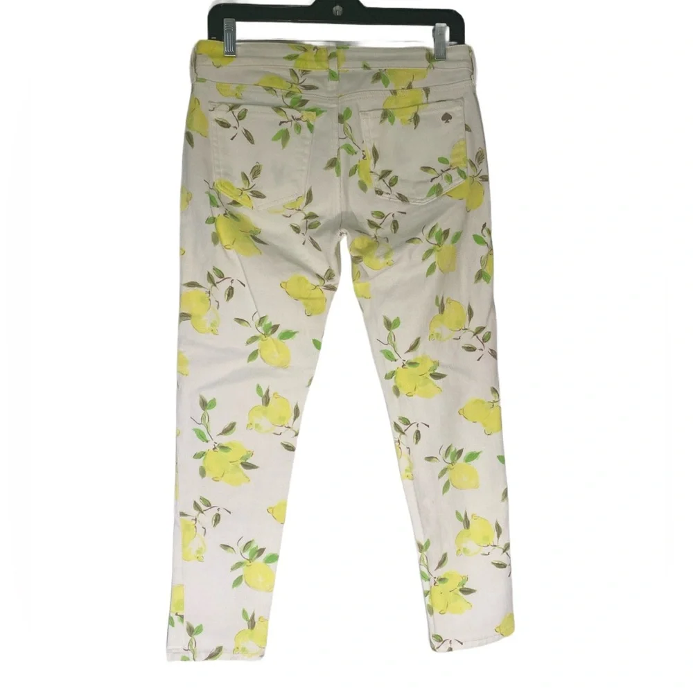 Kate Spade Broome Street lemon print skinny ankle jeans Sz 27‎ - Picture 7 of 12